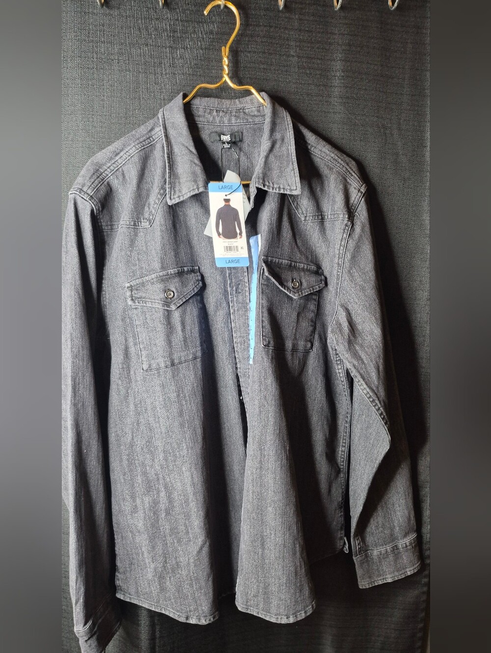 Frye Charcoal Gray Lightweight Denim Shirt Jacket